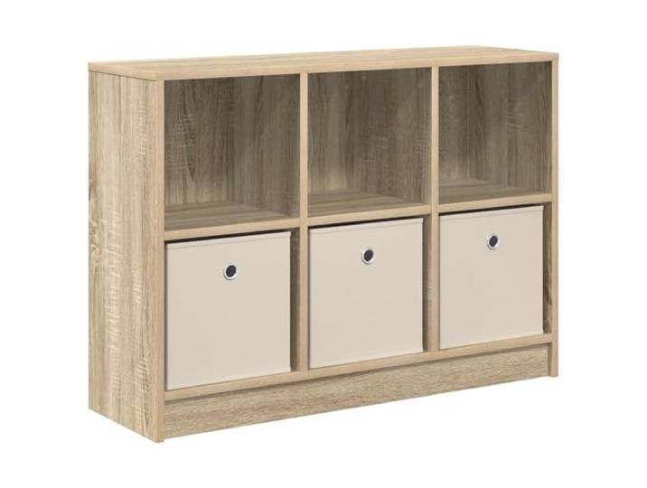 Favemtsl Sideboard mit 3 Schubladen Kommode Sonoma-Eiche 88,5x27,5x63,5 cm Vielseitige Aufbewahrung für Flur und Wohnzimmer mit grifflosen Auszügen und robuster Ablagefläche.