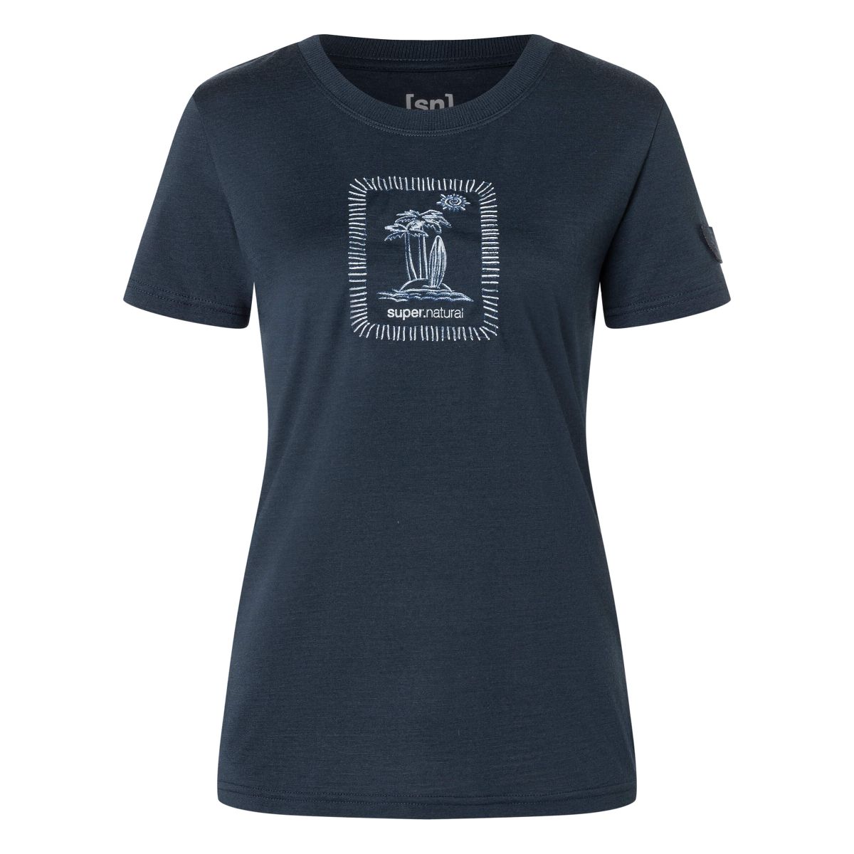 Super.Natural W Palm Island BIO J Tee blueberry/white stone/ocean blue (71H) XL SNWS0300271HXL