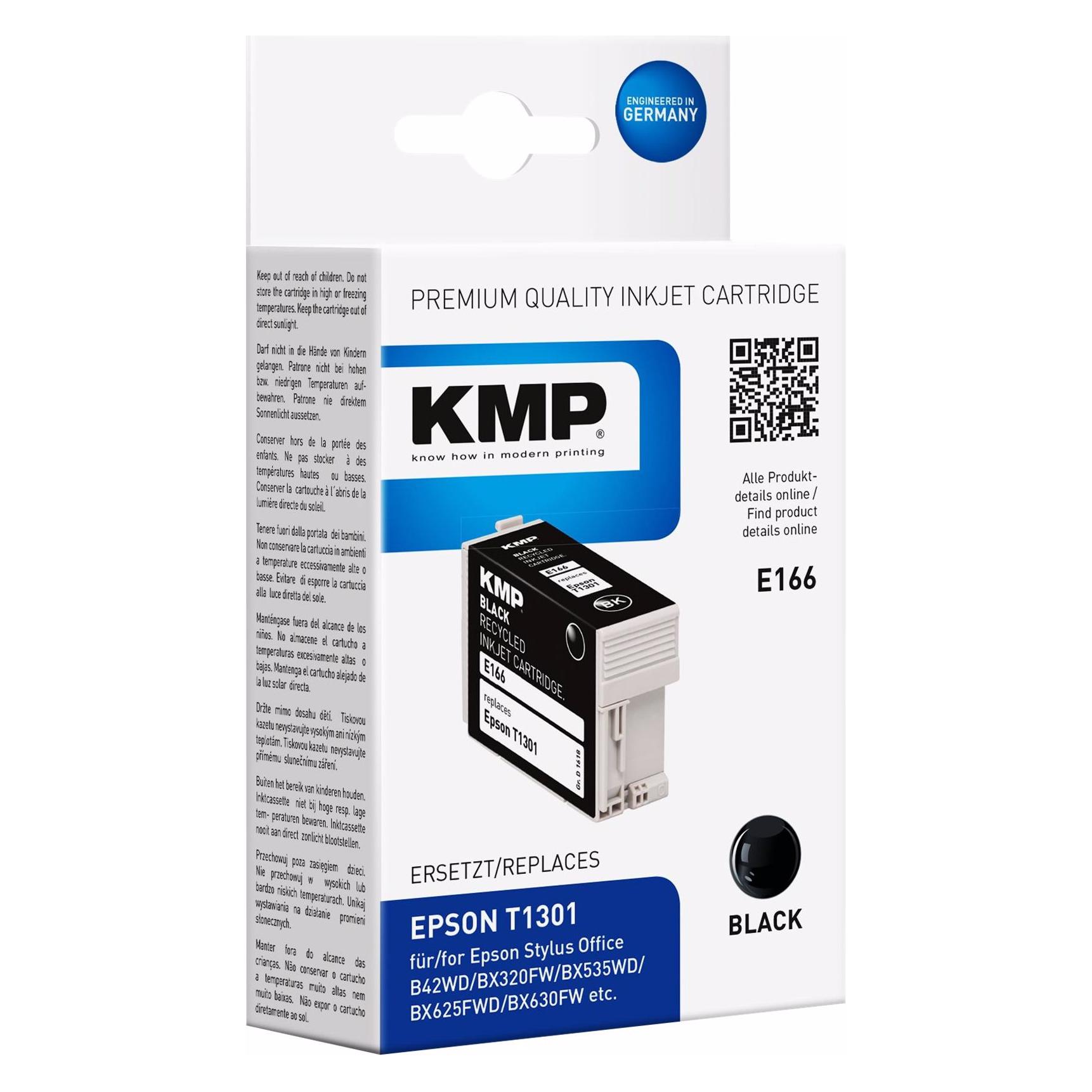 KMP E166 - 25 ml - Hohe Ergiebigkeit - Schwarz (BK) (1618,4001)