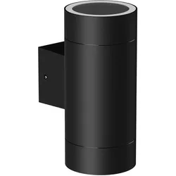 ledscom.de Wandleuchte BIDO außen Aluminium schwarz matt Up & Downlight + 2 LED Lampen je 560lm weiß