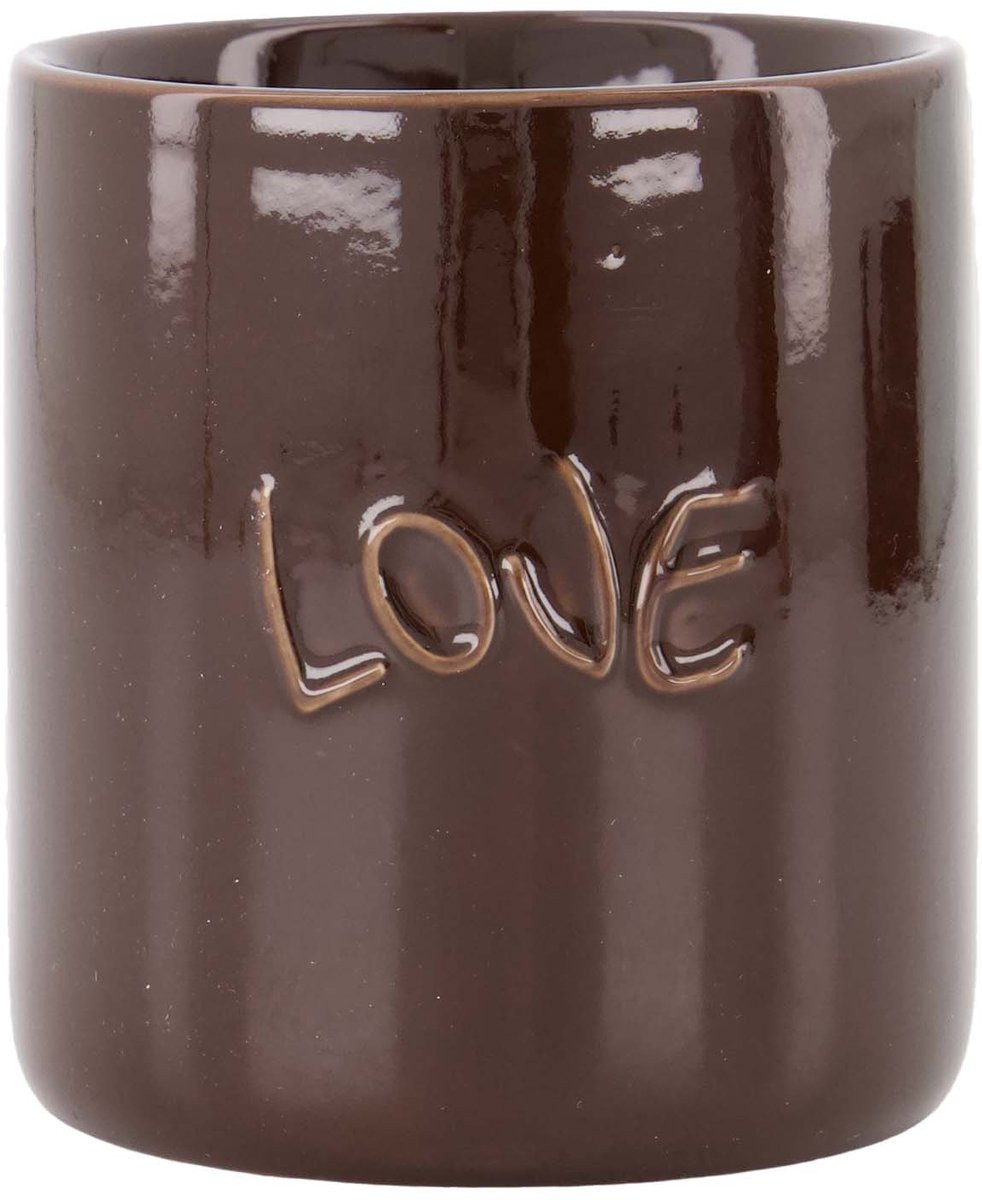 Zusss Geurkaars Love Keramiek Dark Brown Ø8x9cm