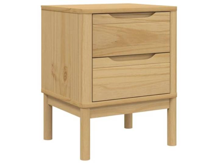 LMTYOENFG Nachttisch 2 Schubladen 45x39x57cm Kiefer Massivholz Wachsbraun Praktische Ablage für Schlafzimmer oder Gästezimmer mit zwei Schubladen für griffbereite Utensilien.