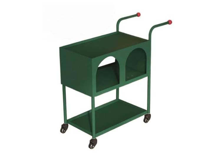 9bbhfJw4R Couchtisch im Landhausstil Moderner, minimalistischer mobiler Retro-Aufbewahrungswagen(Green)