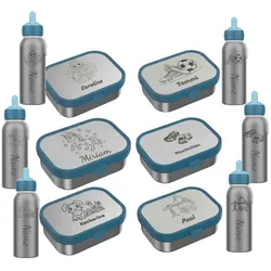 Lunchset Campus Edelstahl Thermoflasche & Brotdose  Cool Blue - Motivauswahl