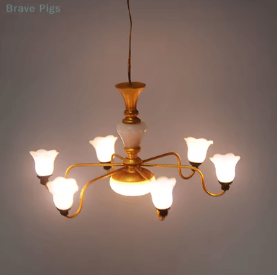 Inspire Picks Mini LED Dollhouse Ceiling Lamp 3V Chandelier Lighting Accessory eno Light Up