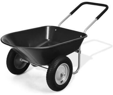Costway 2 Tire Wheelbarrow Garden Cart Heavy-duty Dolly Utility Cart-Black