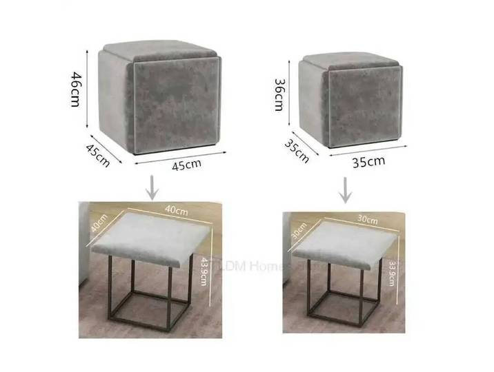 1 tabouret combiné style nordique, 5 tabourets empilables créatifs, tabouret d'appoint pour salon, tabouret à poser sur canapé, tabouret à chaussures, chaise de coiffeuse pour chambre à coucher