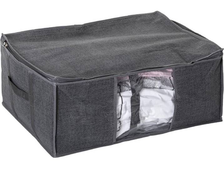 5Five Dekbed/kussens opberghoes - antraciet grijs - met vacuumzak - 60 x 45 x 25 cm