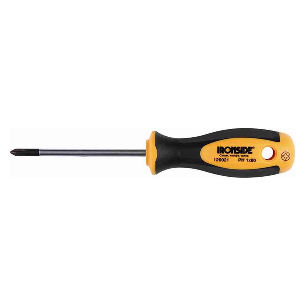 Ironside 120023 Werkstattschraubendreher PH 2 x100 2-Komponenten-Griff Chrom-Vanadium-Stahl (120023)
