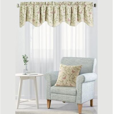 Home Soft Things "Serenta Butterfly Embroidery Window Valance & Pillow Shell Set - 56"" x 19"""