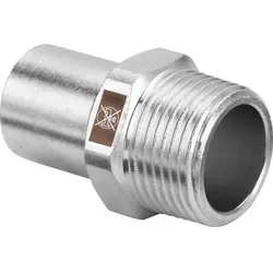 Viega Temponox Einsteckstück 810634 15 mm x R 1/2, Stahl, nicht rostend, R-Gewinde, Einsteckende
