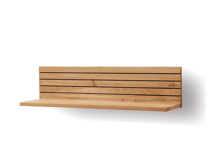 Wandboard MOSANO Eiche massiv 78 x 21 x 19 cm geölt Braun