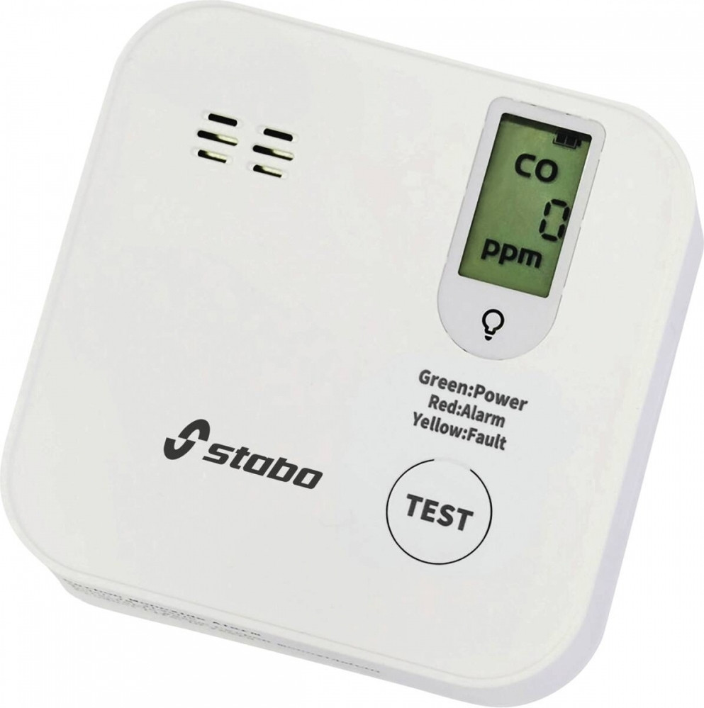 Stabo CO-melder IV draadloze koolmonoxide melder, wit, 85 dB, voor wandmontage