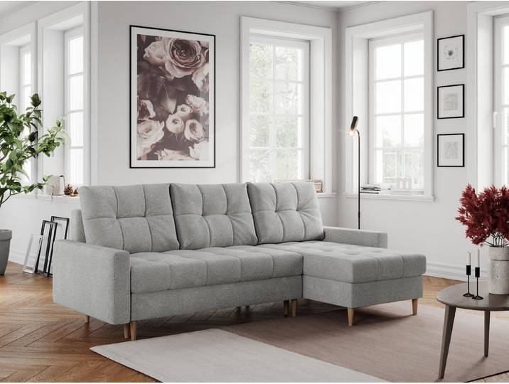 MKS MÖBEL Ecksofa COLIN, Set, mit Schlaffunktion, Skandinavisches Ecksofa, Holzbeine, zum Wohnzimmer