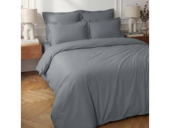 Sensei Maison - Housse de Couette en Percale Coton Soft Percale - 240x220 cm - Galet