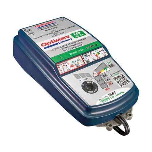OptiMate Lithium TM280 8s 5A 24V Acculader – Professionele LiFePO4/LFP 25.6V/26.4V Lader en Onderhouder met Automatisch 10-stappenprogramma, SafeT-start en Tune-modus