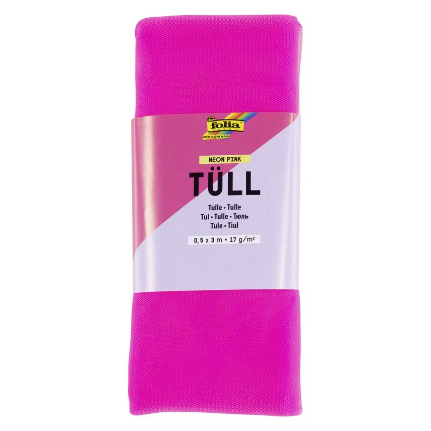 Folia Tüll-Stoff, neon pink, 3mx50cm, 17 g/m² (300 x 50 cm) (70694138)
