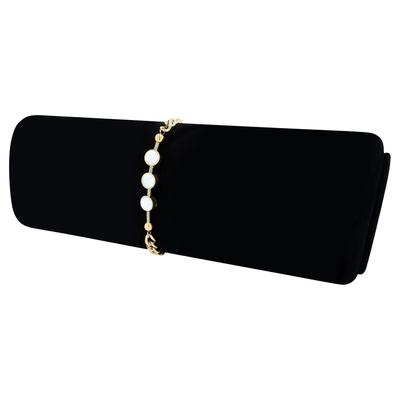Armband ADELIA´S "Armband – Panzerarmband aus Edelstahl mit Perlmutt 16,5 cm", gold, Armbänder, Damen, 16cm, Edelstahl, Armband, Ein kleines Geschenk mit großer Wirkung