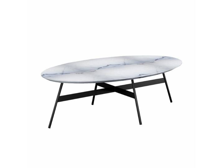 Venjakob LS 996619 Couchtisch Oval mit Keramiktischplatte weiß marmoriert Modern