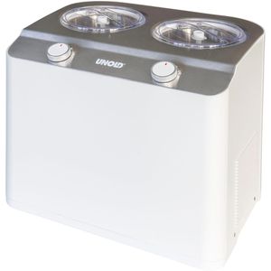 Unold Eismaschine Bianco, 48830, für 2x 1,2 Liter, mit Kompressor, 250 W, Edelstahl, weiß, 3 Automatikprogramme