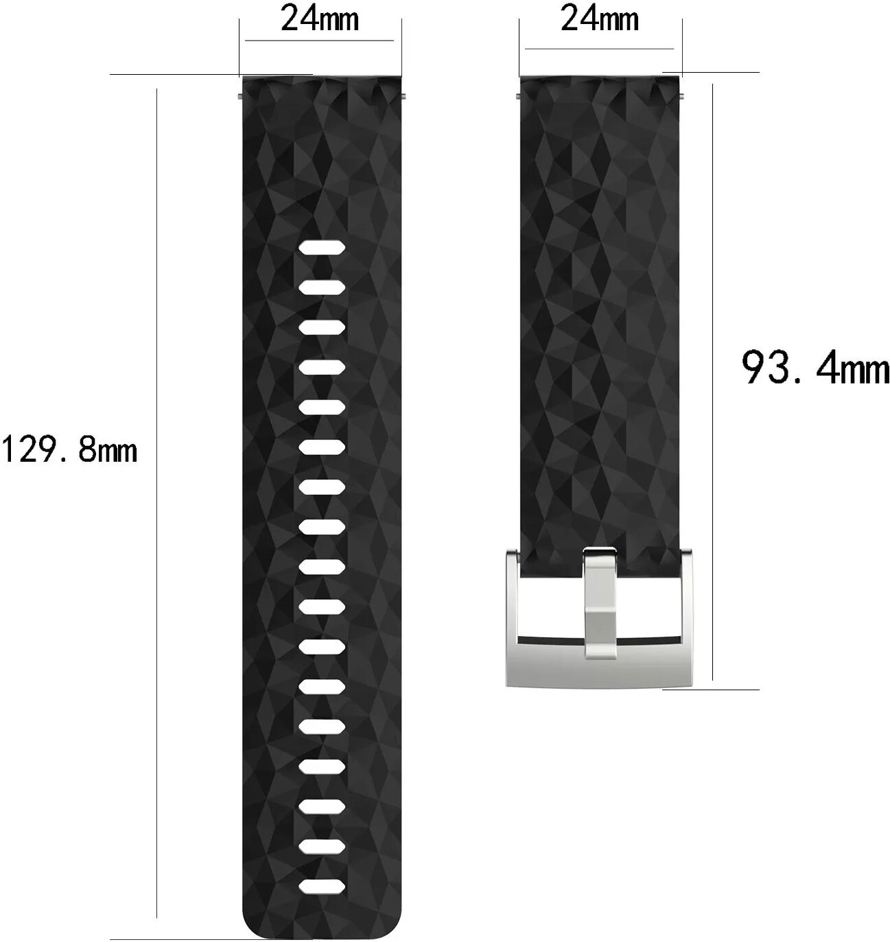 INF Silikonarmband für Suunto Spartan Sport Wrist HR Baro Schwarz