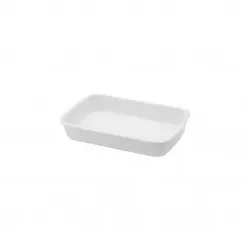 Rechteckige Auflaufform Saturnia, weiß, 22 x 13 x 4 cm