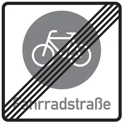 Verkehrszeichen - Ende der Fahrradstraße, Zeichen 244.2