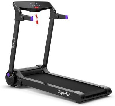 Costway 3HP Electric Folding Treadmill with Bluetooth Speaker-Purple