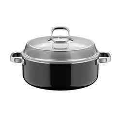 WMF Schmortopf  Fusiontec Pro , schwarz , Edelstahl , Maße (cm): H: 10,5  Ø: 28