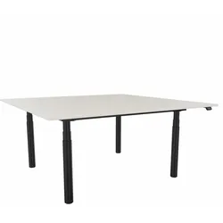 Sedus se:lab meet & stand Teamarbeitstisch elektromotorisch höhenverstellbar - 160 cm / Naturweiß (K74) / Schwarz (24)