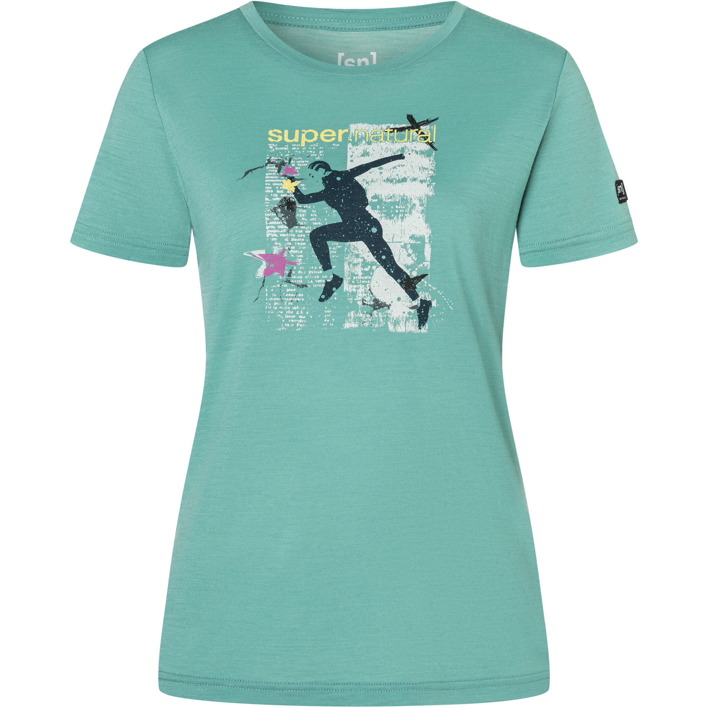 Super.Natural Running Art Damen T-Shirts tuerkis Größe XL Lifestyle Hautfreundlich Merinowolle