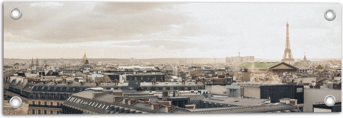 Tuinposter met uitzicht op de Eiffeltoren in Parijs, Frankrijk - 60 x 20 cm
