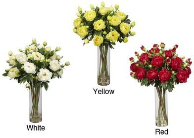 Nearly Natural Giant Peony Silk Flower Arrangement
