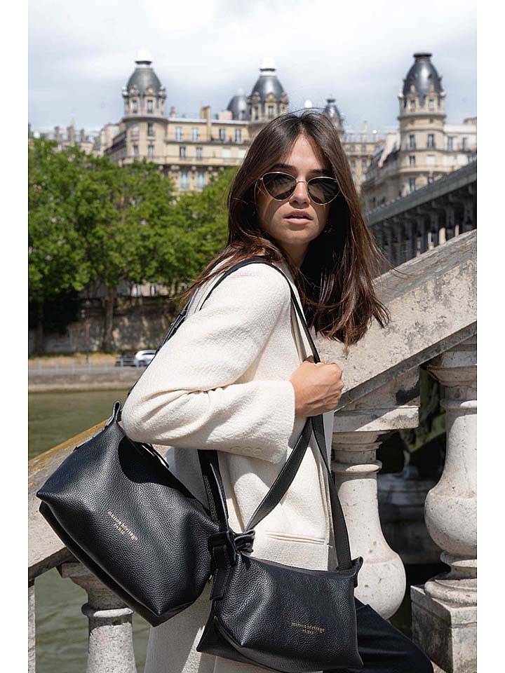 maison héritage PARIS Leder-Umhängetasche "July" in Schwarz - (B)33 x (H)20 x (T)13 cm - onesize