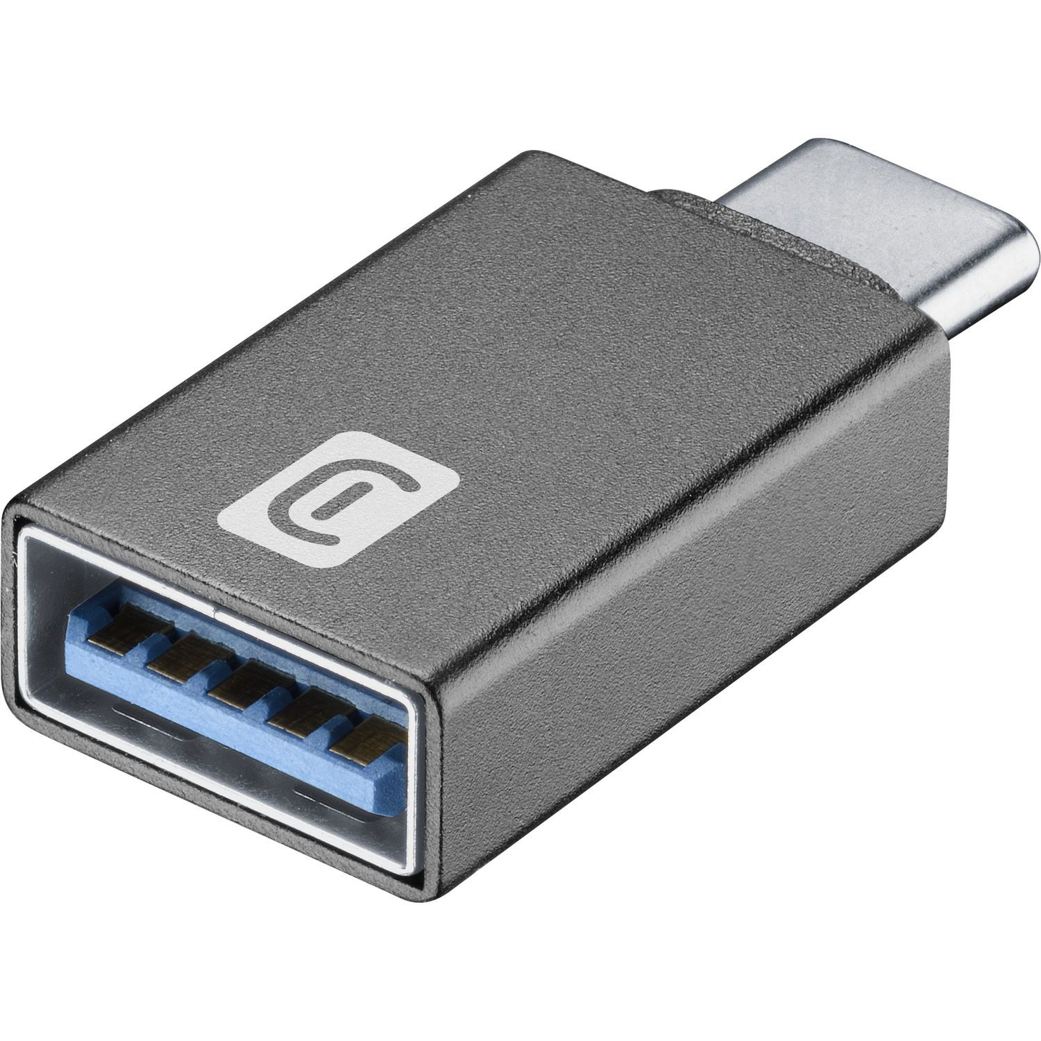 Cellular Line Adapter Stecker USB C auf USB A Buchse (Schwarz) 60284