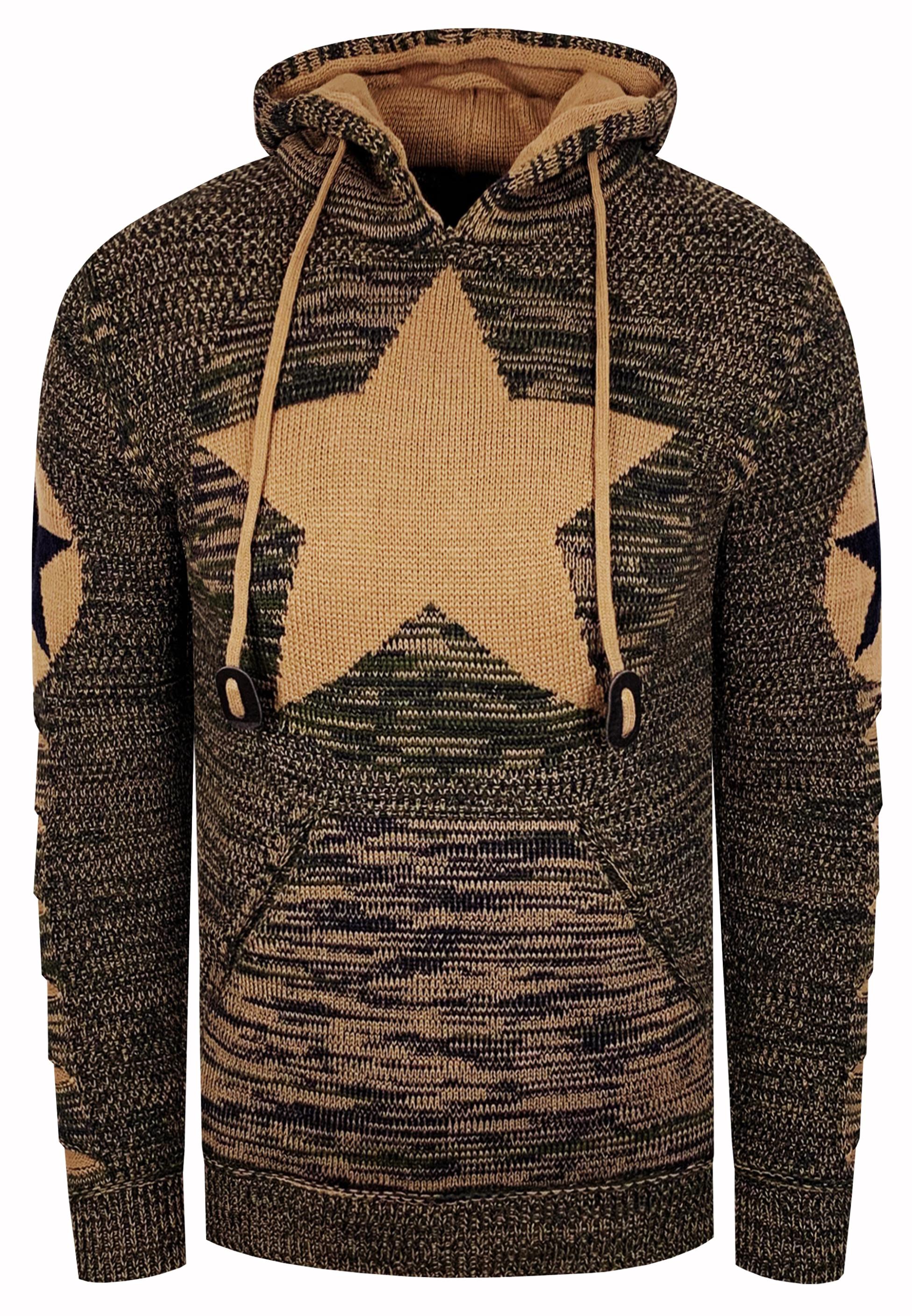 Grobstrick Comic Kapuzen-Pullover