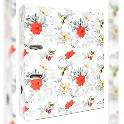 ADINA Motivordner Mohn, wilde Blume, Nachtigall-Vogel