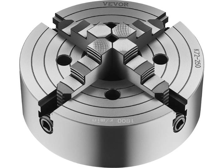 VEVOR φ250mm 4-klauwplaat voor boor-/freesmachines en 3D-printers