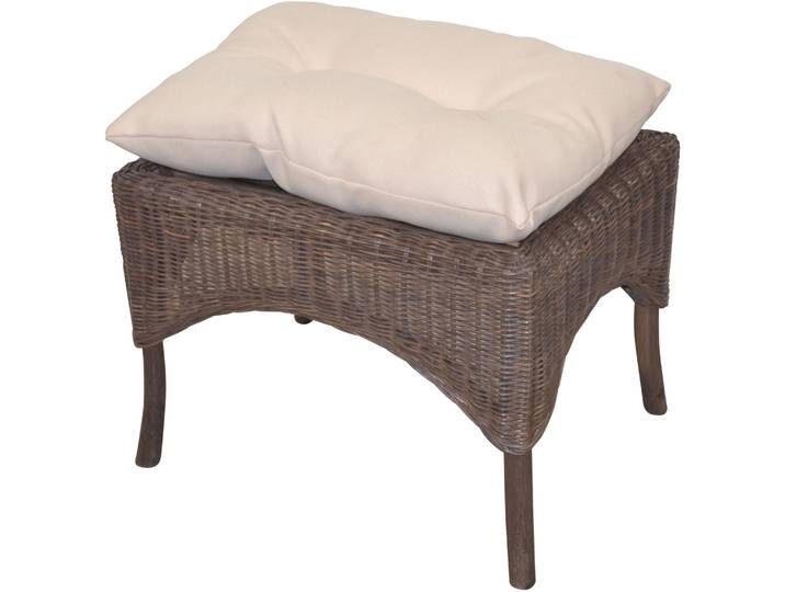 Sitzhocker, braun, B:53cm H:39cm T:40cm, Stoffbezug 100% Polyester, HOFMANN LIVING AND MORE, Hocker, Sitzhocker, Hocker mit Kissen