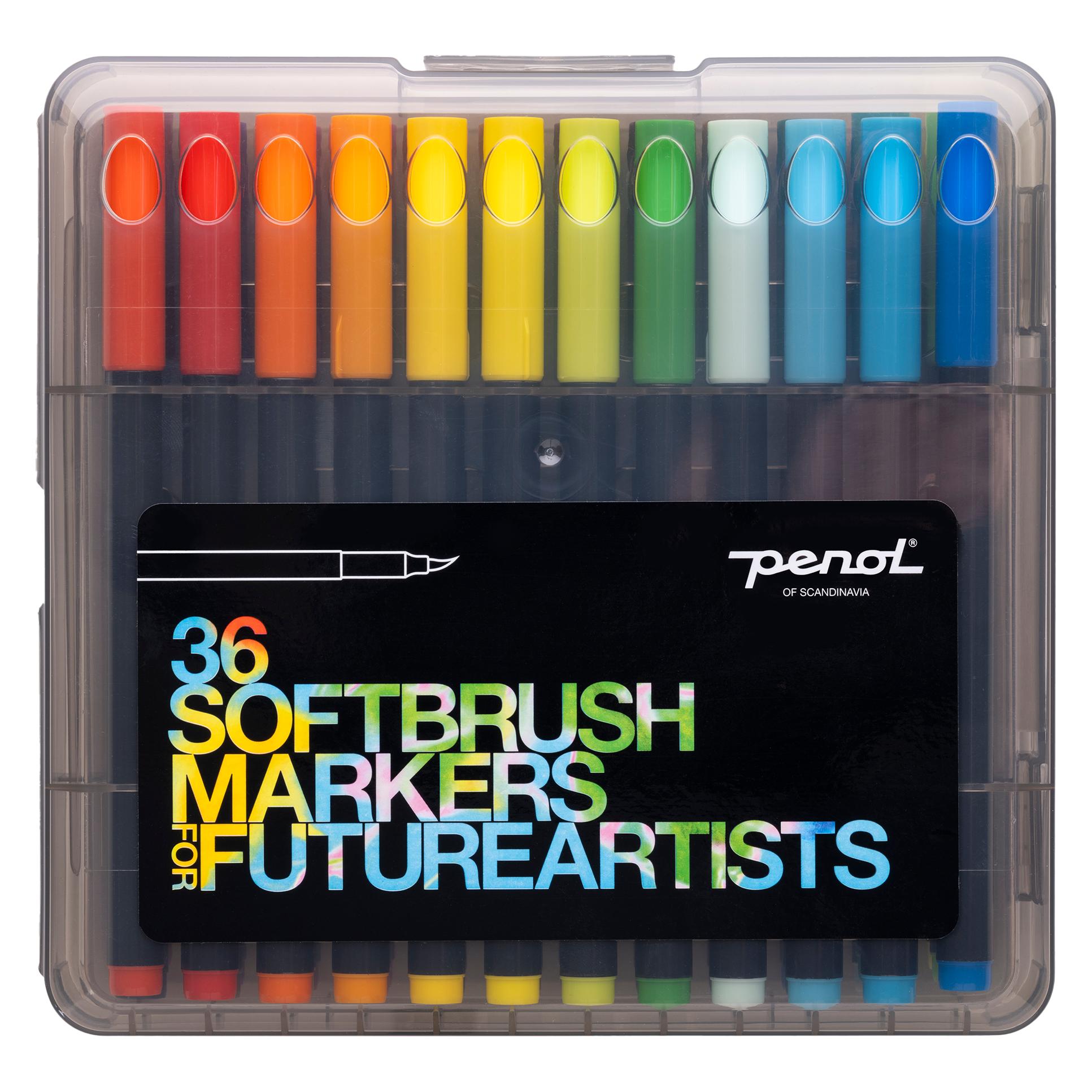 Penol Softbrush & Future Artists Markers - with 36 assorted colors (5701113150211)