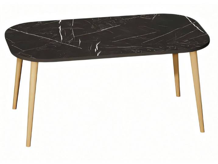Xlmoebel Couchtisch Schwarzer Holz-Couchtisch mit modernem Design von XLMOEBEL (Packung, Couchtisch), Made in Europa