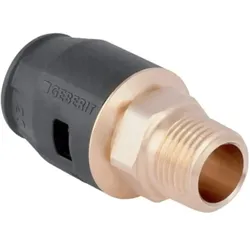 Geberit, Rohrverbindungstechnik, bergang PushFit d= 20mmxR 3/4, mit Aussengewinde, Rotguss