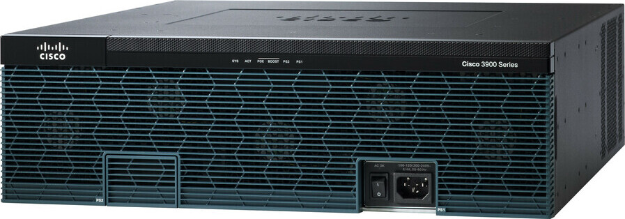 Cisco 3945E, Ethernet-WAN, Gigabit Ethernet, Schwarz