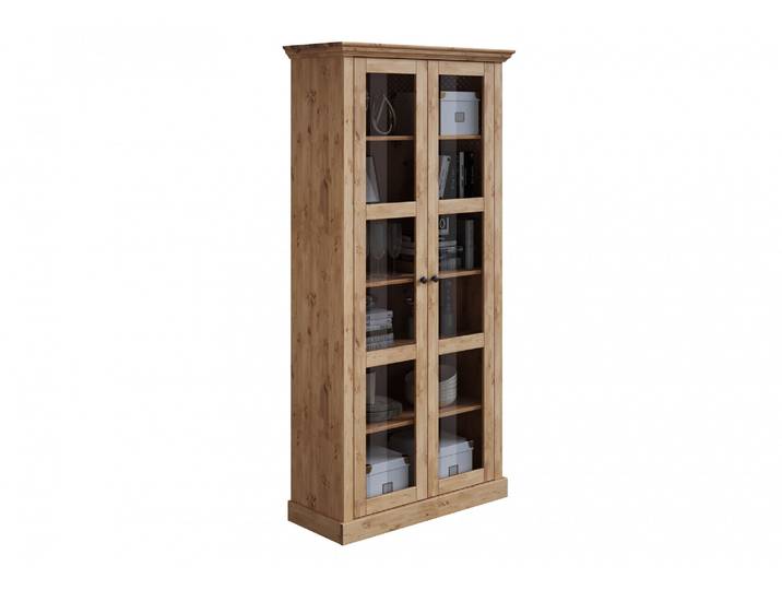 Vitrine OTTO HOME Melissa , beige (natur), B:94cm H:192cm T:39cm, Massivholz, Schränke, Vitrine, aus massiver Kiefer, mit viel Stauraum