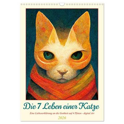 Die 7 Leben einer Katze (Wandkalender 2026 DIN A3 hoch), CALVENDO Monatskalender