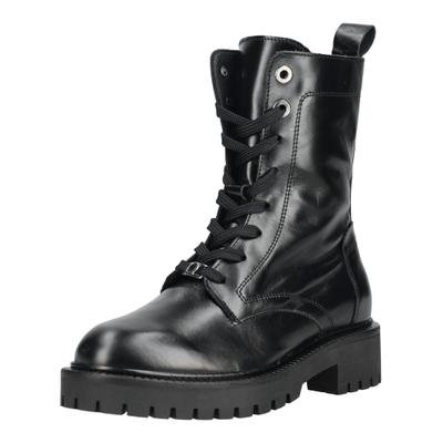Schnürstiefelette MARC O'POLO "Marc O'Polo Stiefelette Leder", Damen, Gr. 40, schwarz, Leder, Schuhe Schnürstiefelette