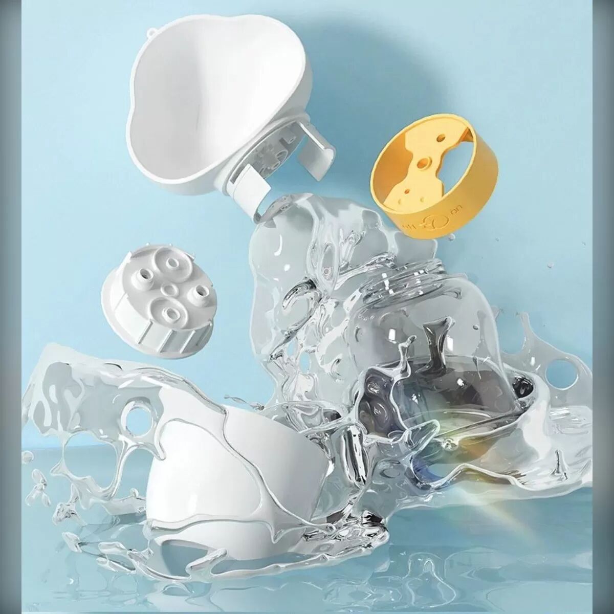 INF Tragbare Haustier-Wasserflasche und Futterbehälter 350ml/200ml, Auslaufsicherer Reise-Dispenser Weiß