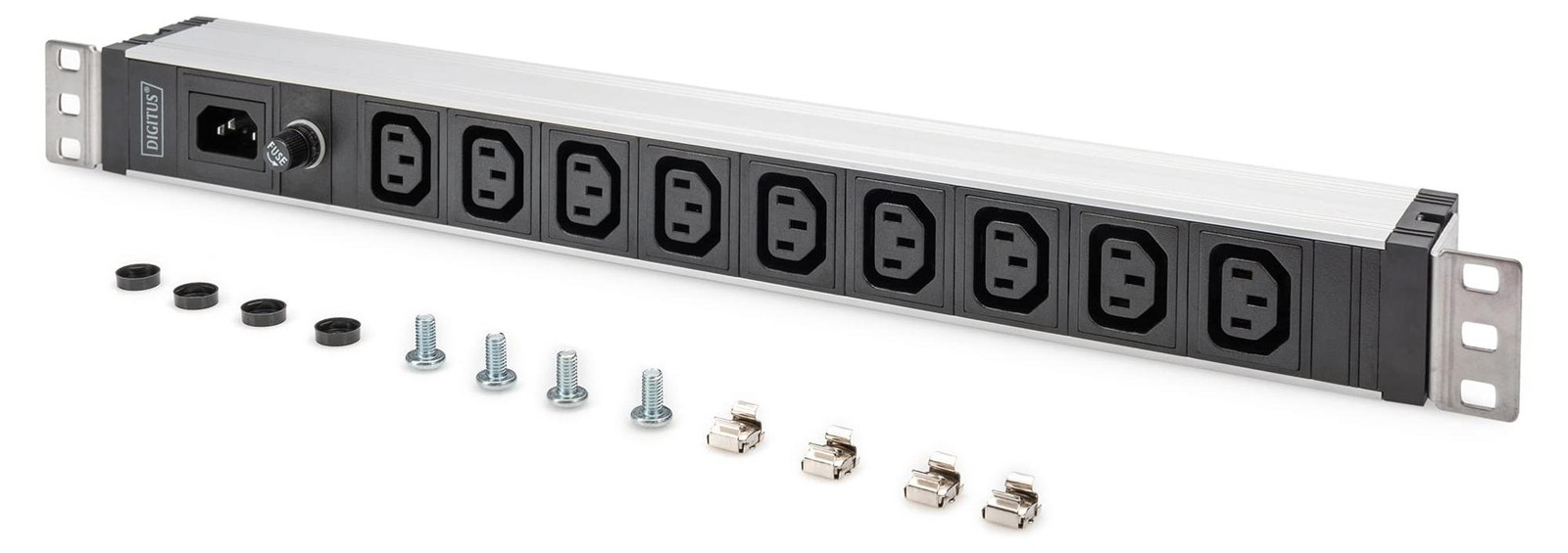 DIGITUS DN-95429 19 inch stekkerdoos voor apparatuur, 9-voudig, 1 HE