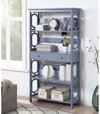 Convenience Concepts Omega 5 Tier Bookcase with Drawer