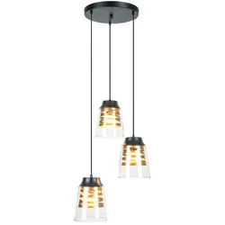 Rabalux 3545 Hängende Deckenleuchte Zenaida 3x60w | E27 - schwarz, Gold